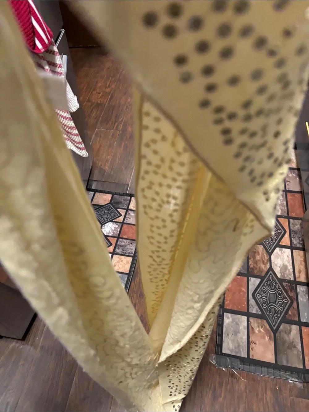Embellished Cream Tube Scarf with Sequin Side Panels - 100%Cotton NWOT